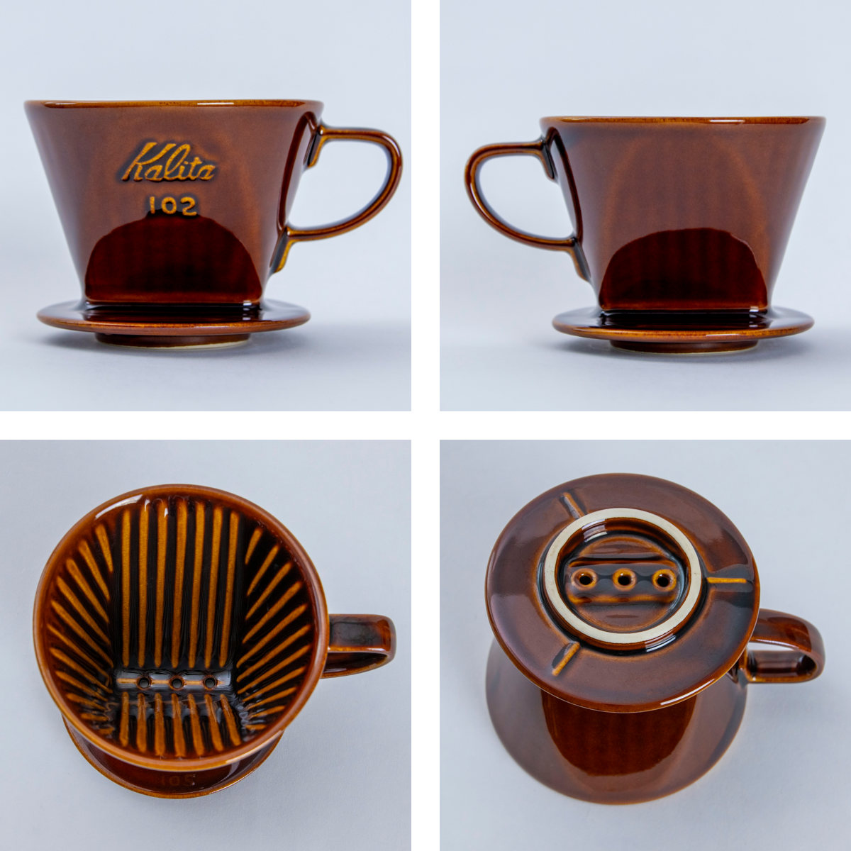 Kalita（カリタ） ドリッパー 102-ロト ブラウン （ 2〜4人用 陶器 三