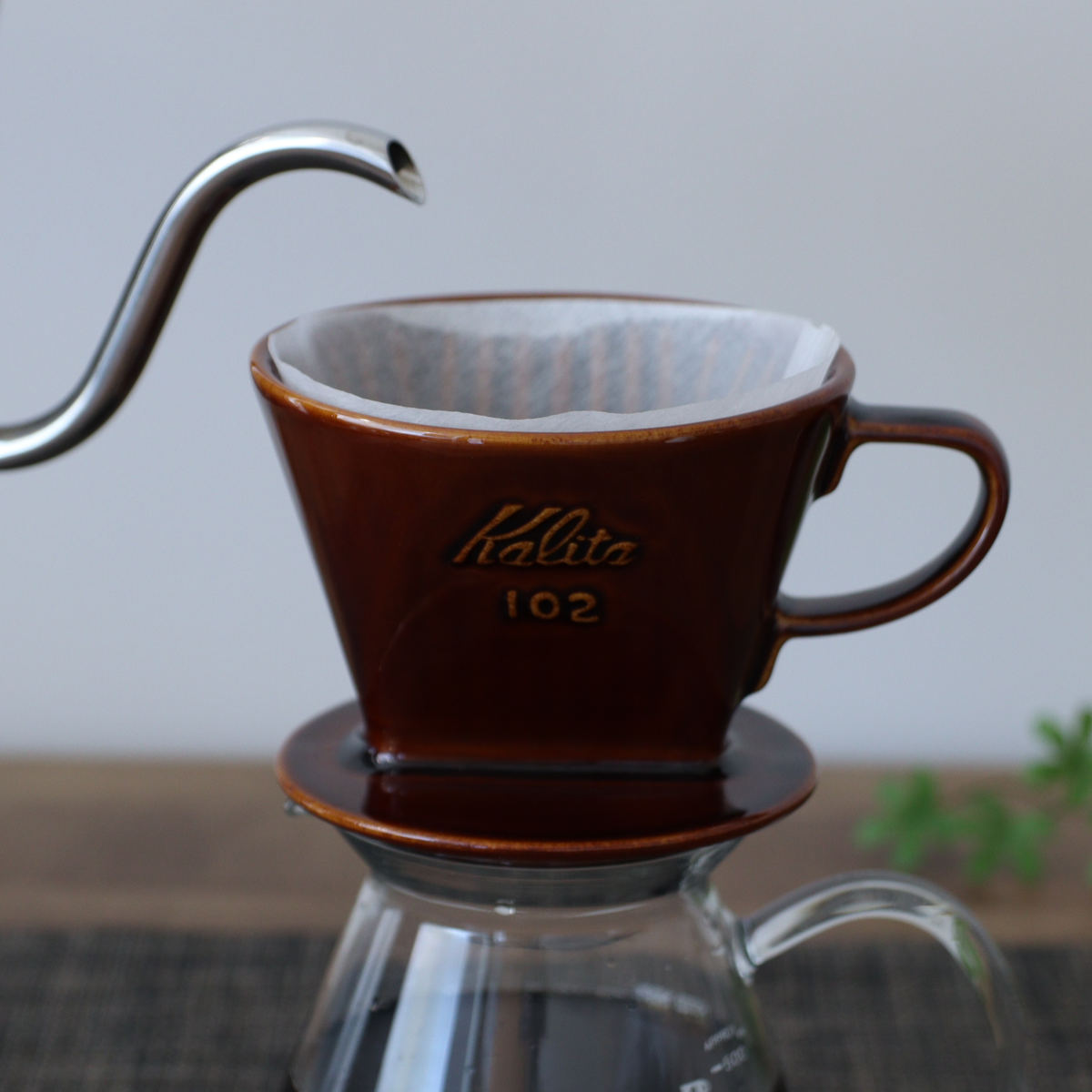 Kalita（カリタ） ドリッパー 102-ロト ブラウン （ 2〜4人用 陶器 三