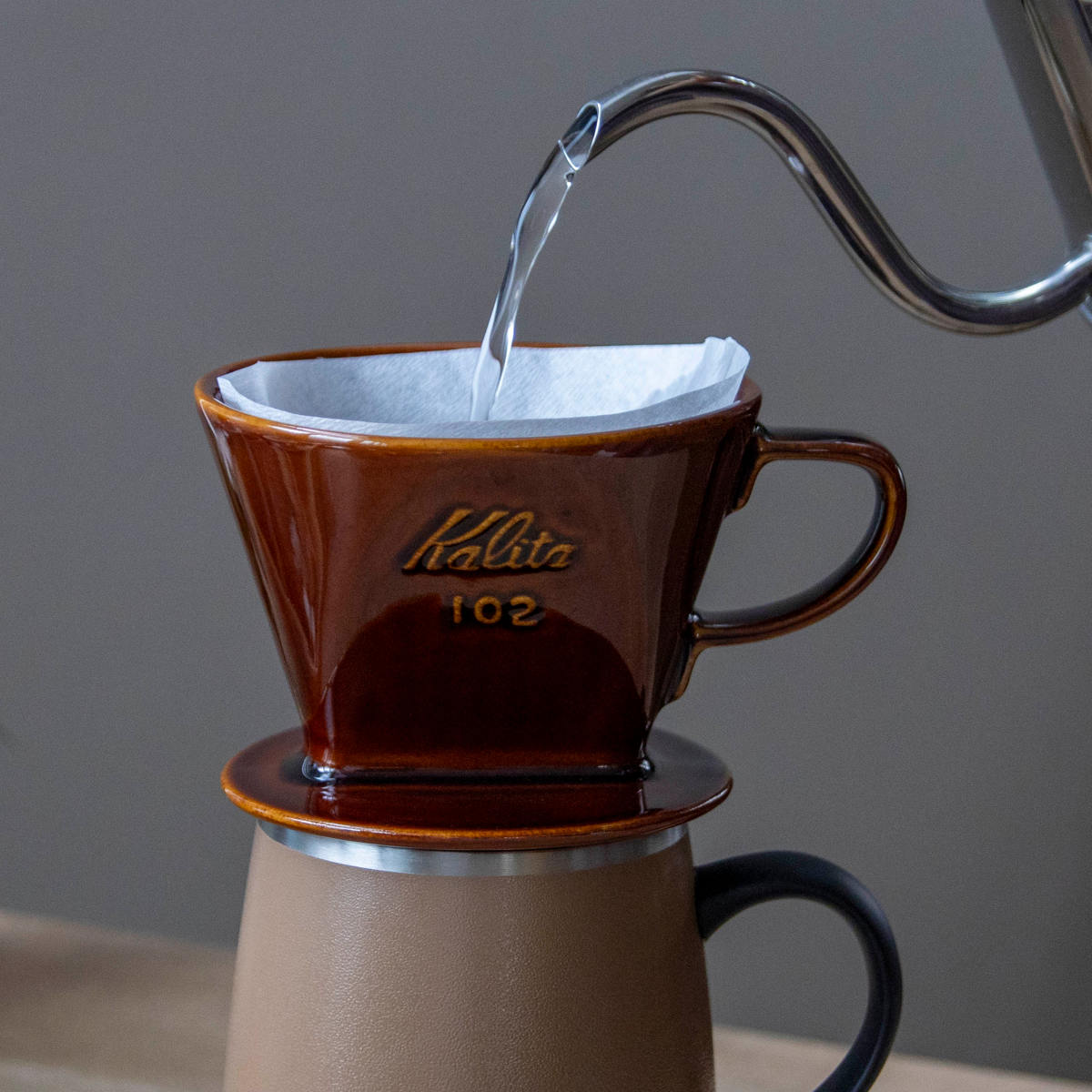 Kalita（カリタ） ドリッパー 102-ロト ブラウン （ 2〜4人用 陶器 三