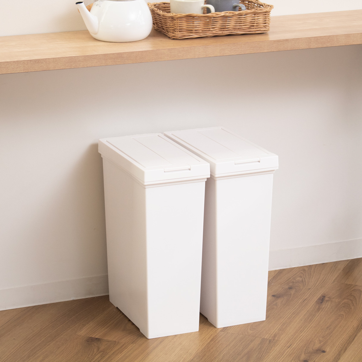 アブディール　アシッド　箱付 アスベル（ASVEL） ゴミ箱 20L 2個セット 棚下で使える 両開き