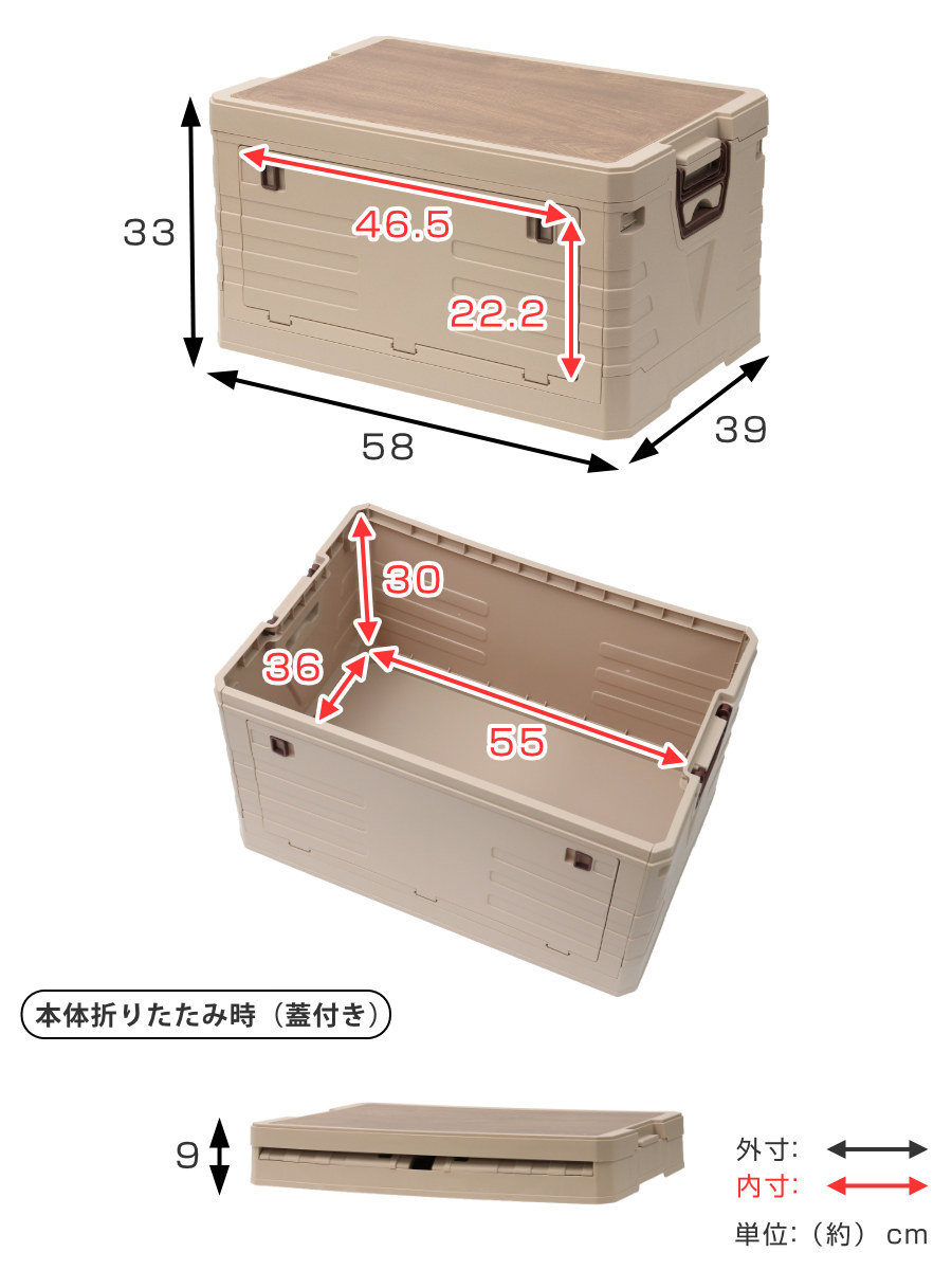 天板付コンテナボックス L 収納ボックス （ 収納ケース 収納 ボックス