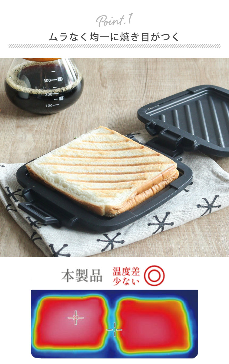 ホットサンドメーカー レンジ用 パリージュ レ...の詳細画像3