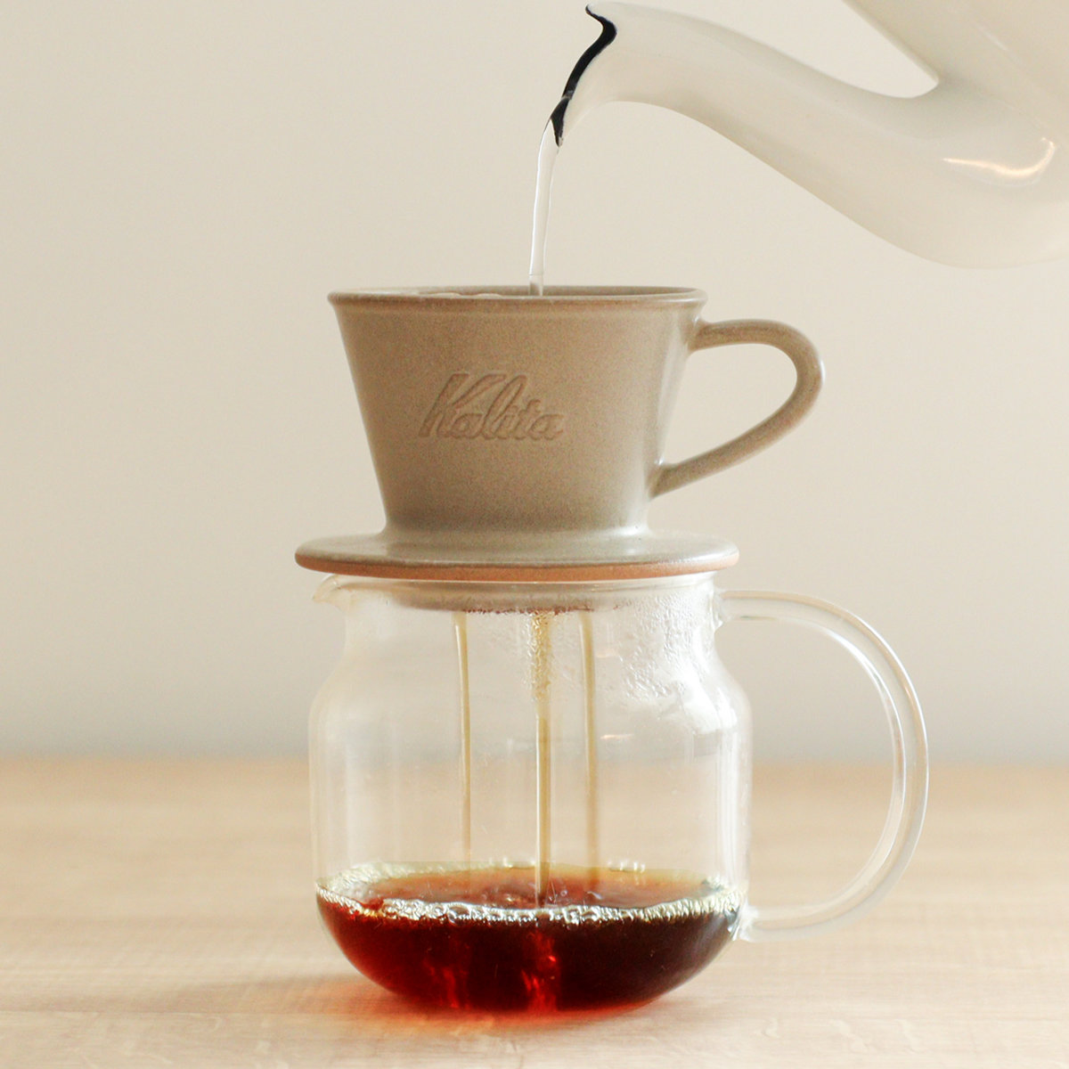 【フォロワー様かつリピーター様】専用・茶300ｇ×2≪特割特価≫ Kalita（カリタ） ドリッパー MI 155 （ 1〜2人用 日本製 陶器 美濃焼