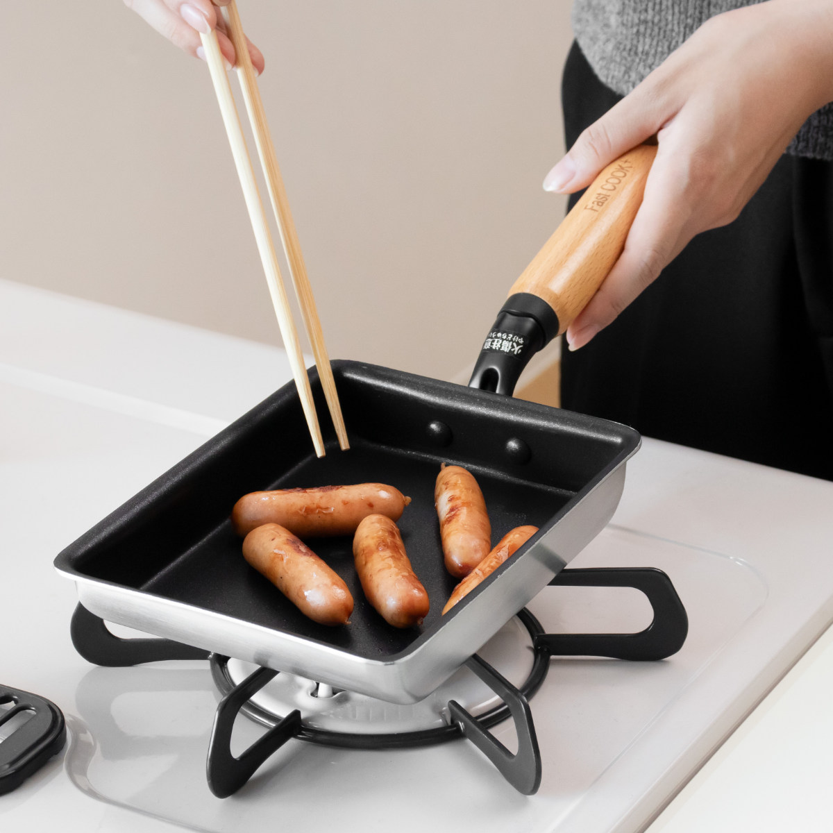 パール金属 卵焼き器 13×18cm IH対応 ファストクック＋ 2層鋼