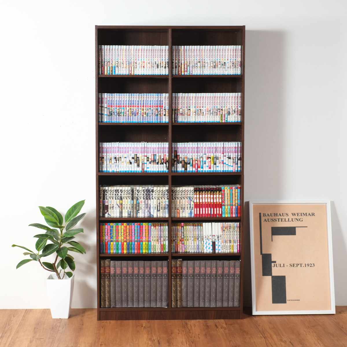 本棚 幅75cm 2列6段 可動棚 大量収納ラック （ ラック 収納 シェルフ