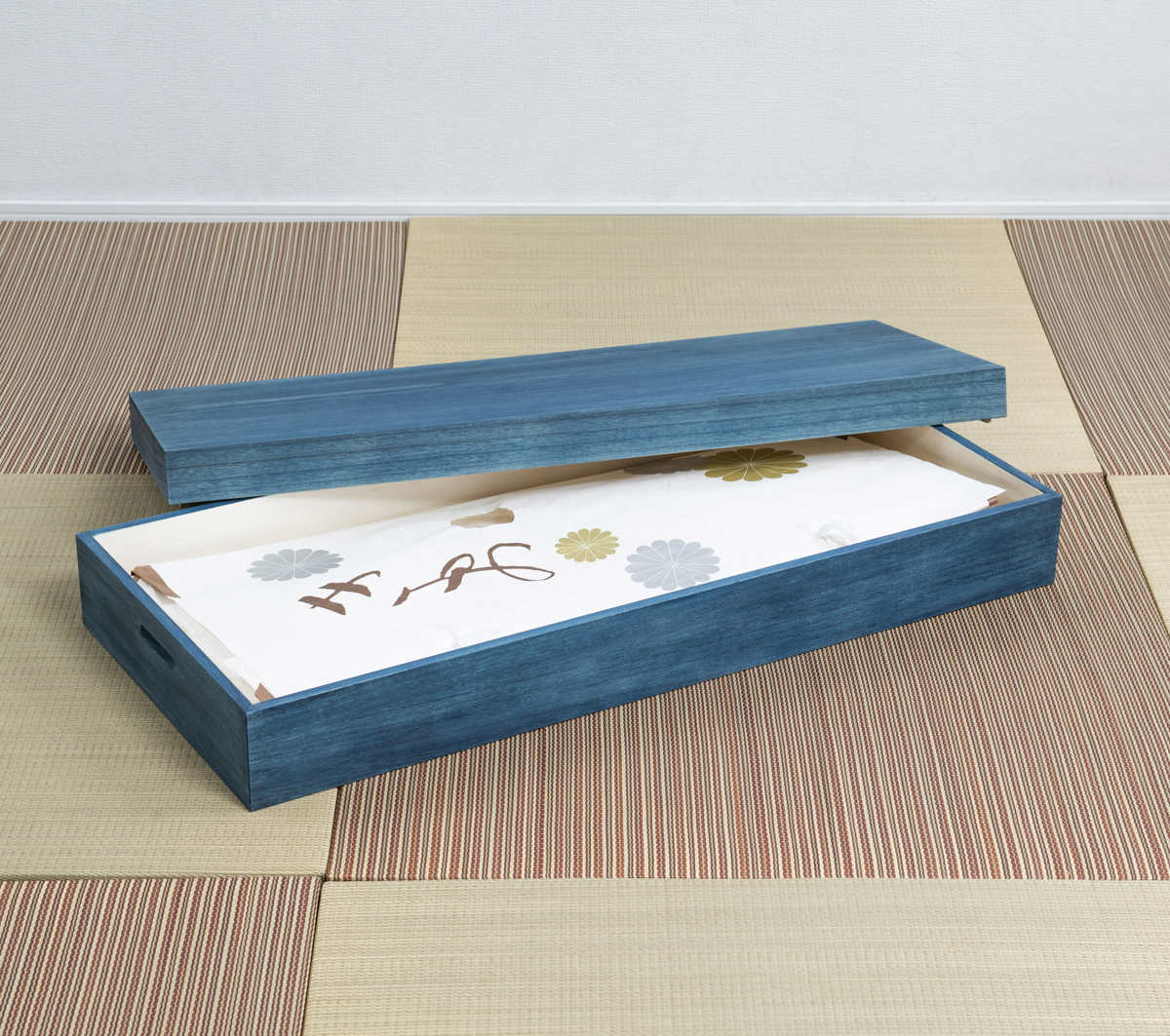 桐 衣装ケース 幅91cm 藍染め デニム 日本製 （ 桐箱 天然木 藍