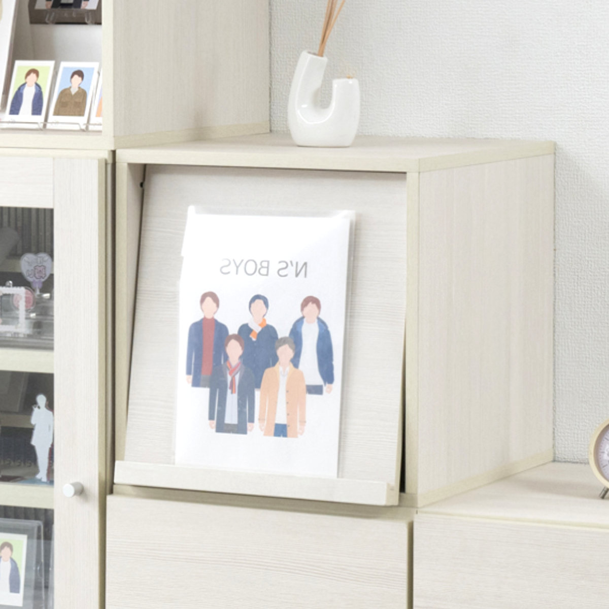 キューブラック 幅39cm フラップ扉タイプ 推し活収納 （ 収納ボックス