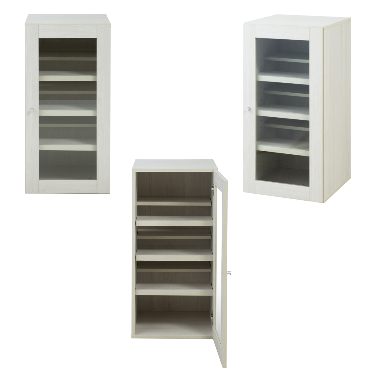 ラック 幅39cm ガラス扉タイプ 推し活収納 （ 棚 組み合わせ A4対応