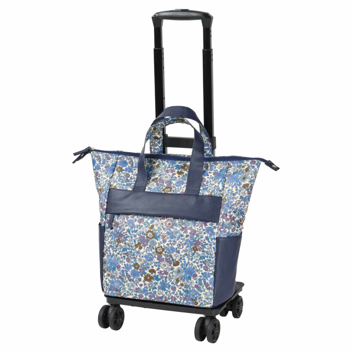 ショッピングカート cocoro ココロ 四輪型 リバティ・ファブリックス スモール ネオ ポーチ付き エミリー （ キャリーカート カート 4輪 買い物 トートバッグ 保温 保冷 軽量 取り外し 折りたたみ 高さ調節 ショッピング 花柄 ） ショッピングカート cocoro ココロ 四輪型 リバティ・ファブリックス