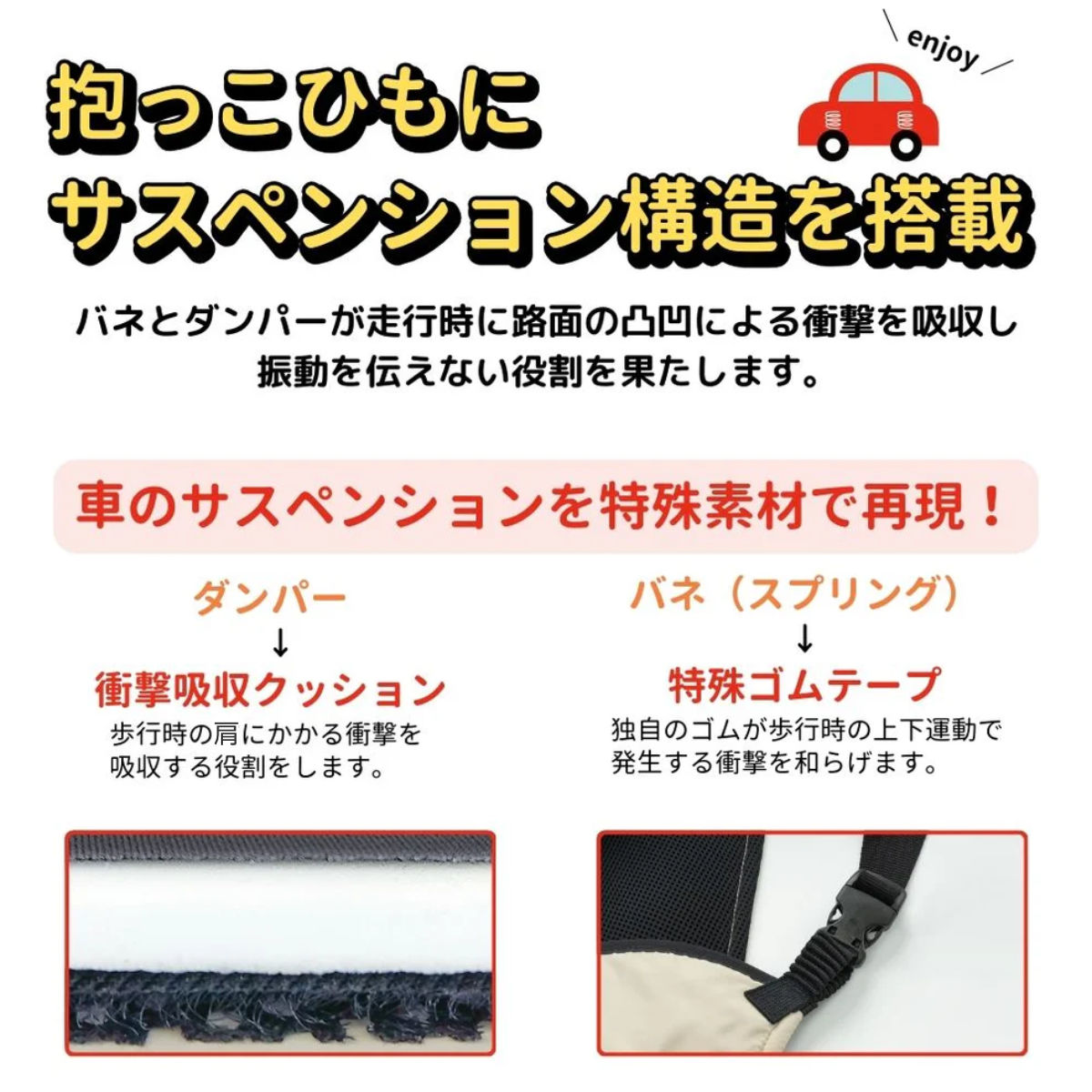 抱っこ紐 ユーモベビー 2WAY 新生児 日本製 （ 抱っこひも 簡易型 対面抱き 前向き抱き ベビーキャリア コンパクト ）の画像