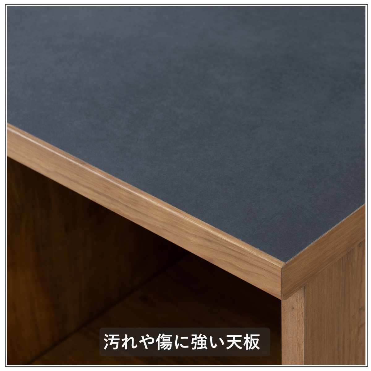 キッチンカウンター 幅100cm スライド棚 2口コンセント 背面化粧 日本製 完成品 （ カウンター キッチン 収納 スライドレール 間仕切り ）_11