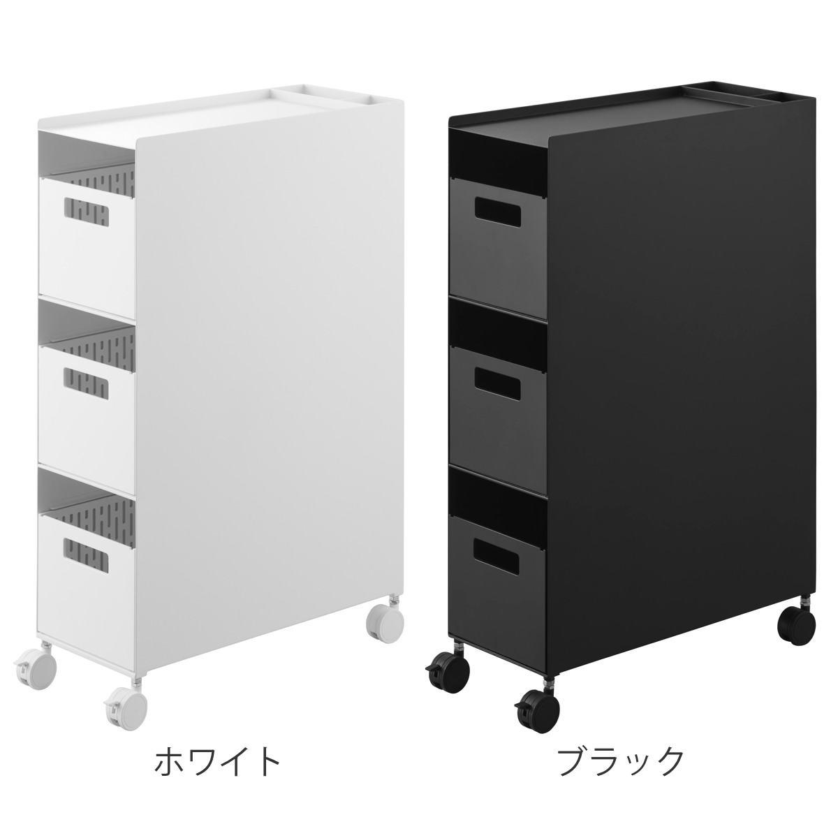 山崎実業 tower 収納バスケットワゴン タ...の詳細画像3