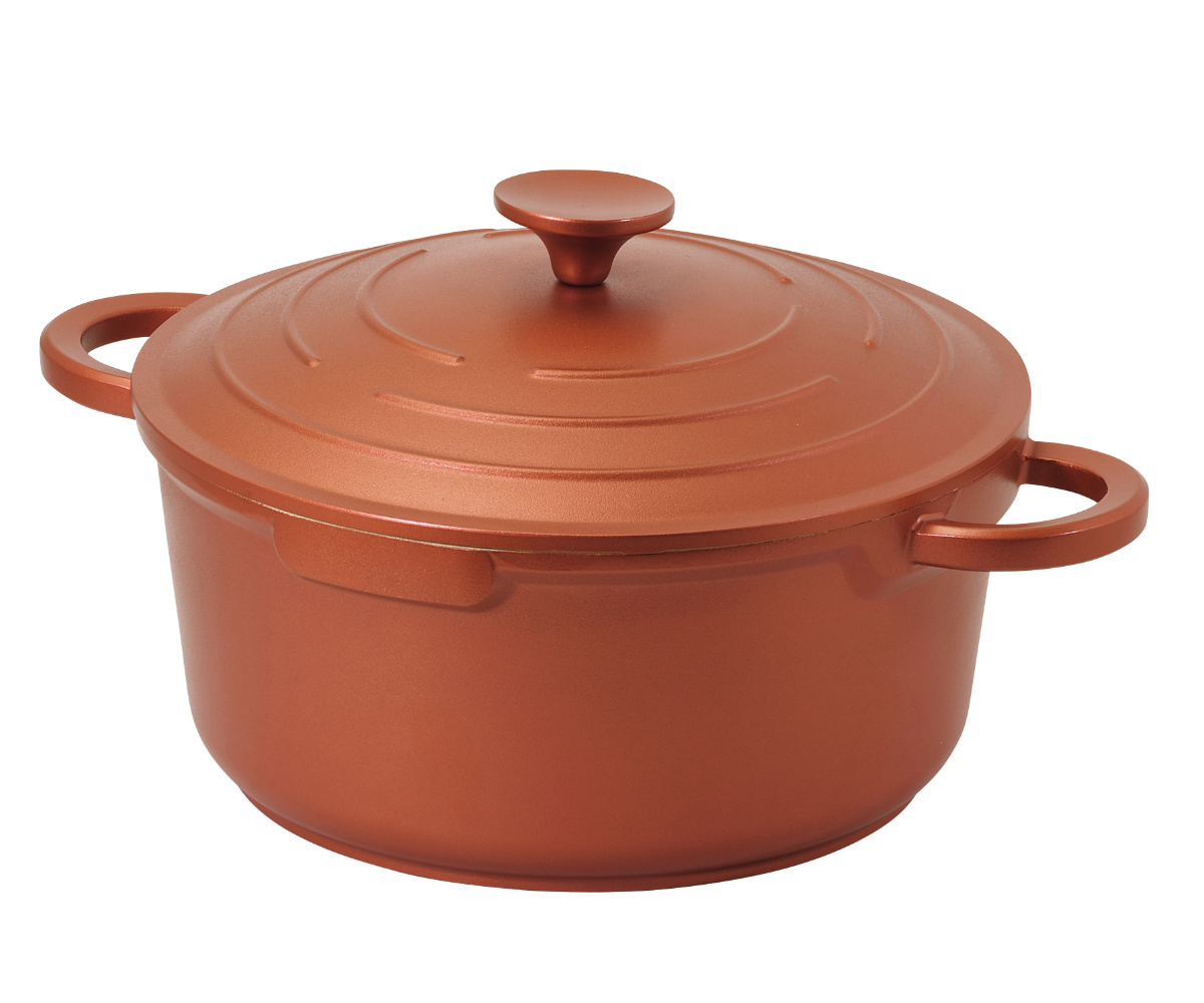 両手鍋 24cm IH対応 セラミック加工 無水調理 （ ガス火対応 両手なべ