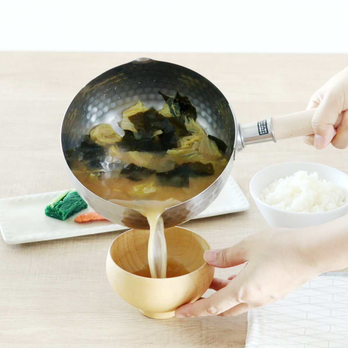 和平フレイズ 雪平鍋 18cm IH対応 木柄ザル付き 彩食庵 （ 行平鍋 日本