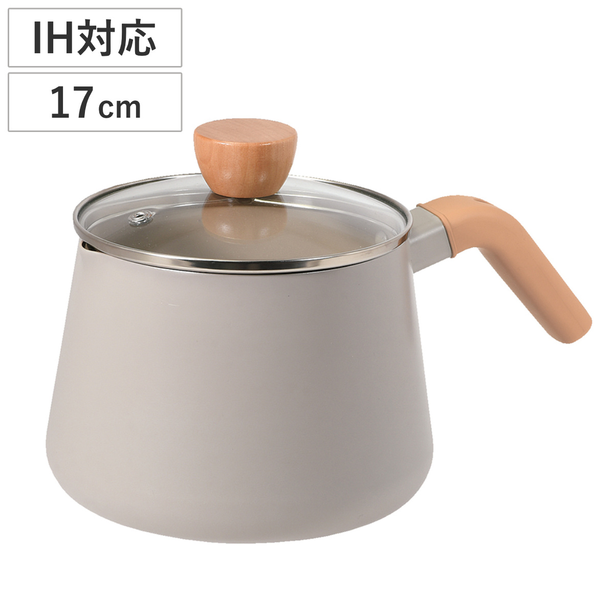 パール金属 マルチポット 17cm IH対応 ガラス蓋付き スプル （ ガス火