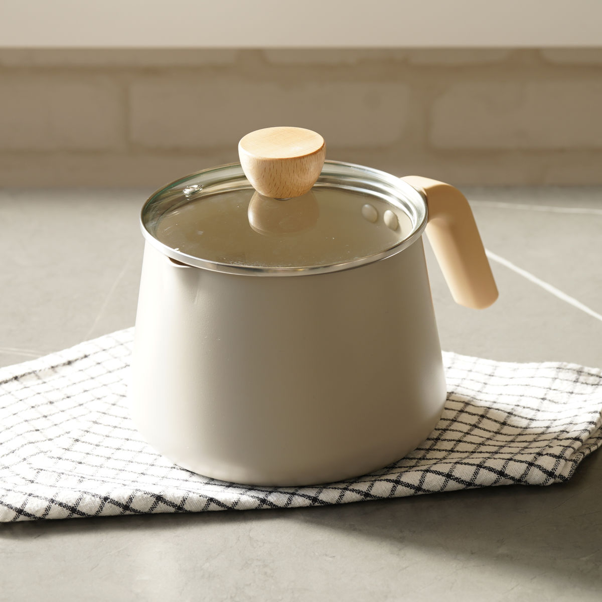 パール金属 マルチポット 17cm IH対応 ガラス蓋付き スプル （ ガス火