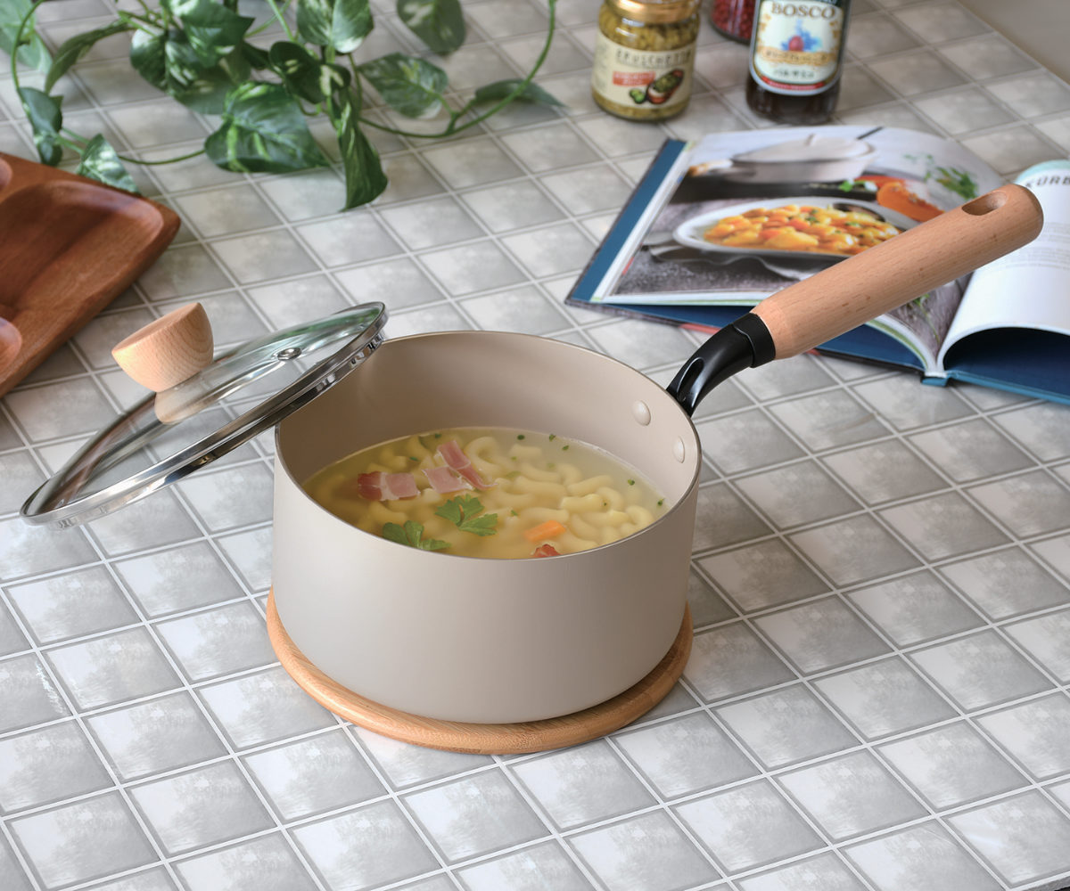 パール金属 片手鍋 18cm 深型 IH対応 ガラス蓋付き スプル （ ガス火