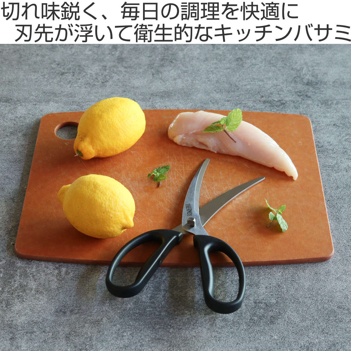 THERMOS（サーモス） キッチンバサミ カーブ刃 食洗機対応 （ THERMOS