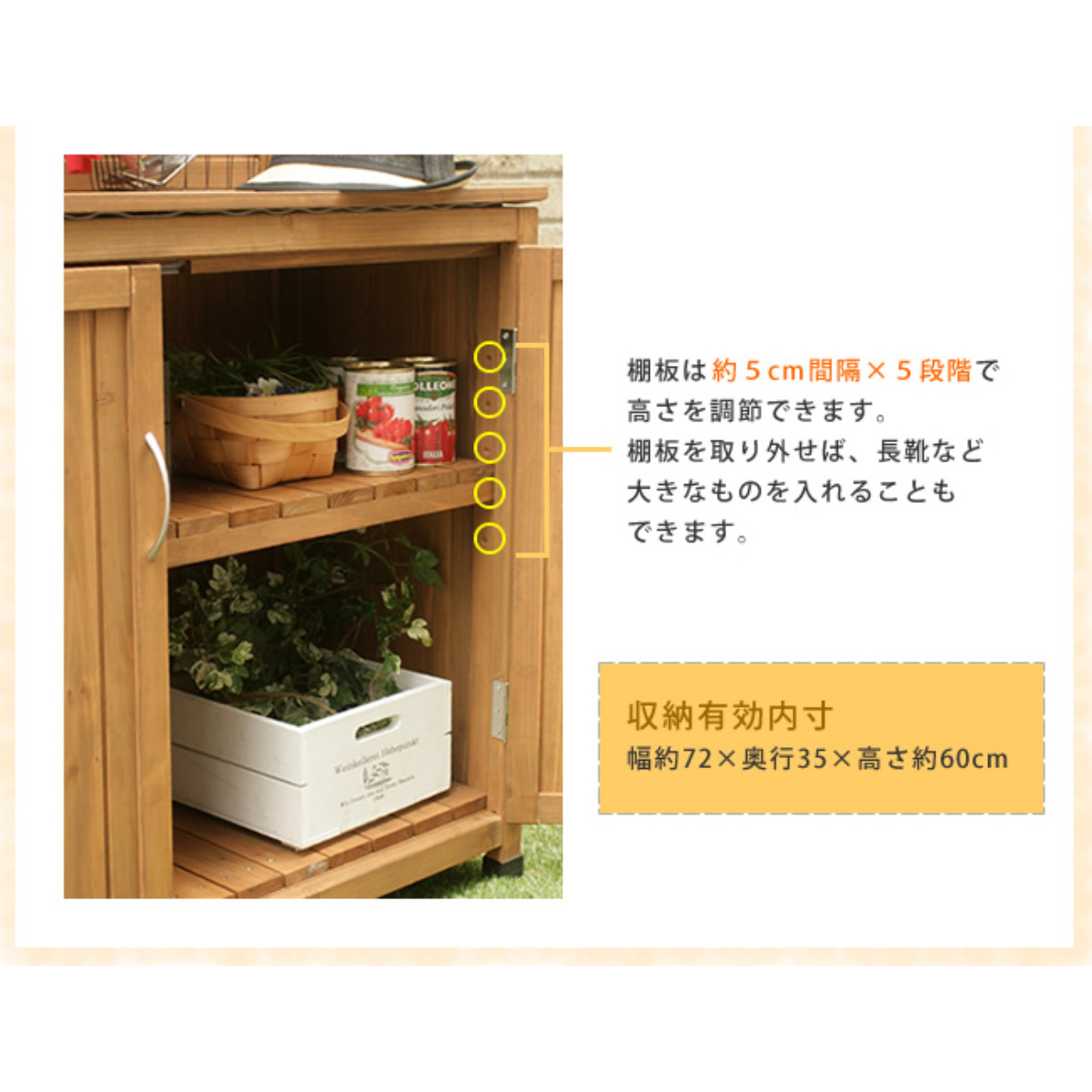 物置 パネル付収納庫 100 木製 ( 屋外物...の詳細画像3