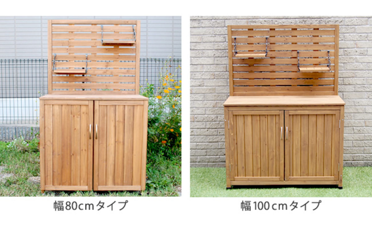 物置 パネル付収納庫 100 木製 （ 屋外物置 約 幅 100cm 木製物置 ベランダ 物置き 屋外収納 収納 ラック ）_8