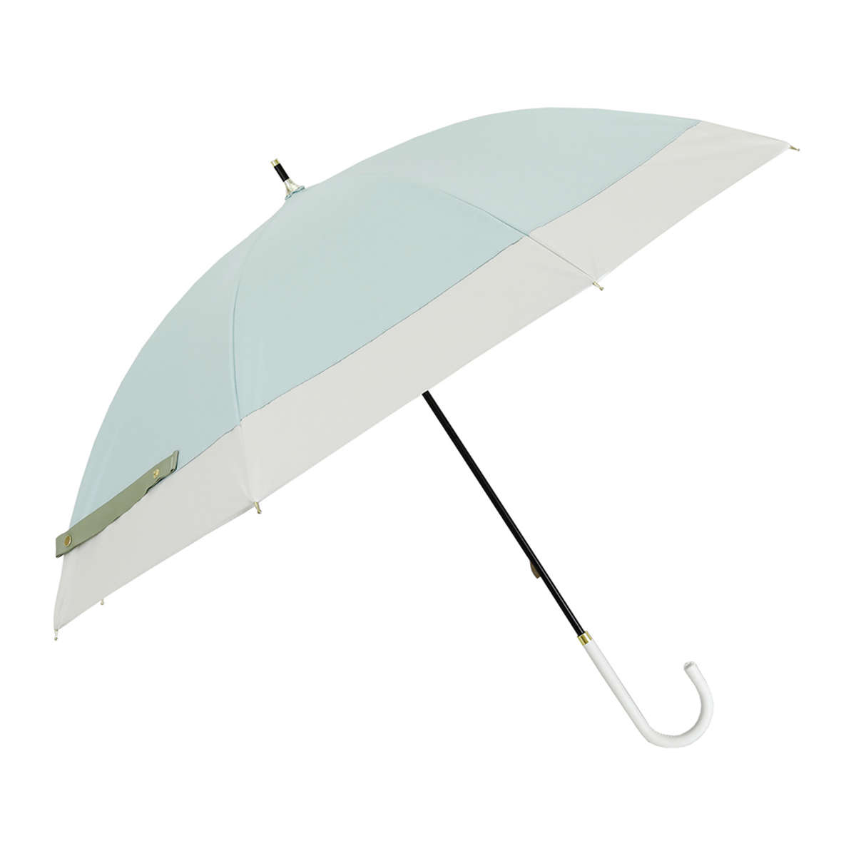 長傘 晴雨兼用 LINEDROPS バイカラー 50cm 手開き式 （ 傘 レディース