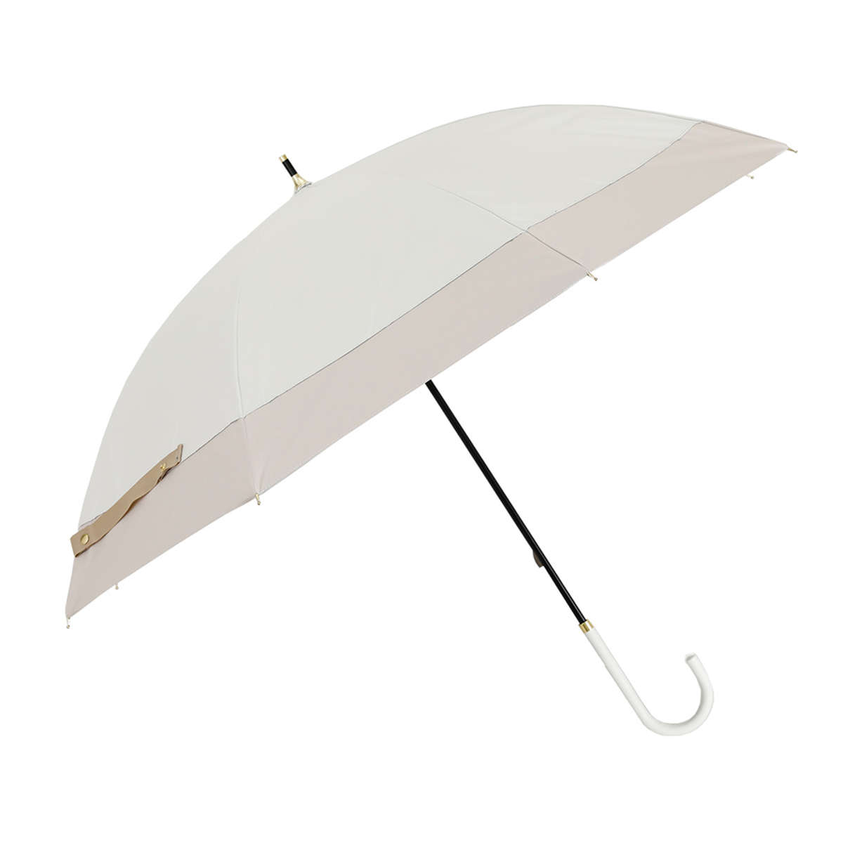バーバリー　長傘　白　ゴールド 長傘 晴雨兼用 LINEDROPS バイカラー 50cm 手開き式 （ 傘 レディース