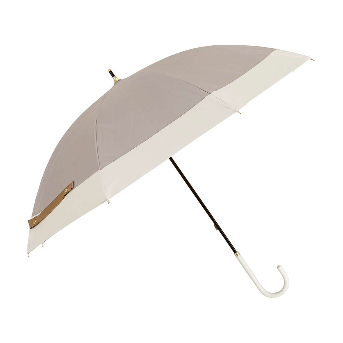 長傘 晴雨兼用 LINEDROPS バイカラー 50cm 手開き式 （ 傘 レディース