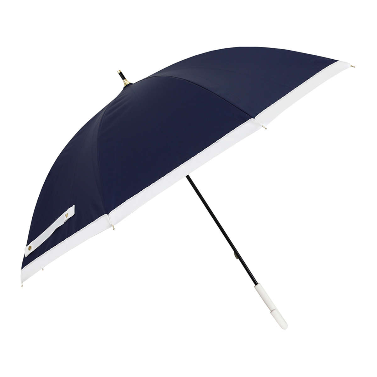 長傘 折りたたみ傘 晴雨兼用 LINEDROPS グログランリボン 50cm 手開き 