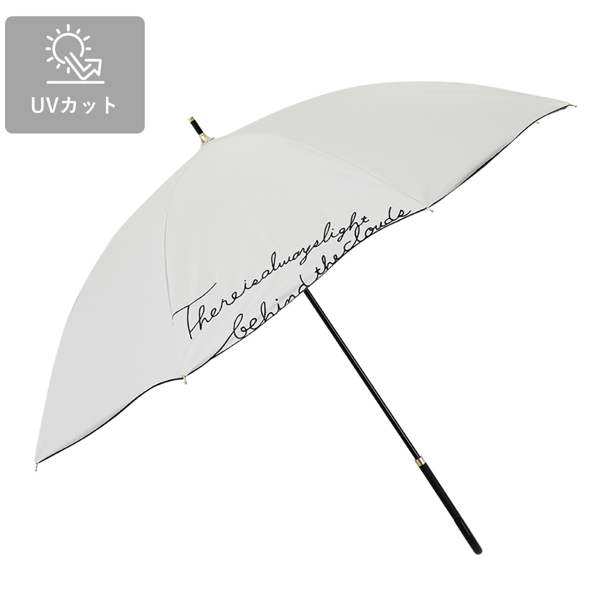 レディース　晴雨兼用傘　日傘　雨傘　長傘 遮熱　UV加工　刺繍 晴雨兼用傘 長傘 LINEDROPS ロゴ刺繍 50cm 手開き式 （ 傘 レディース
