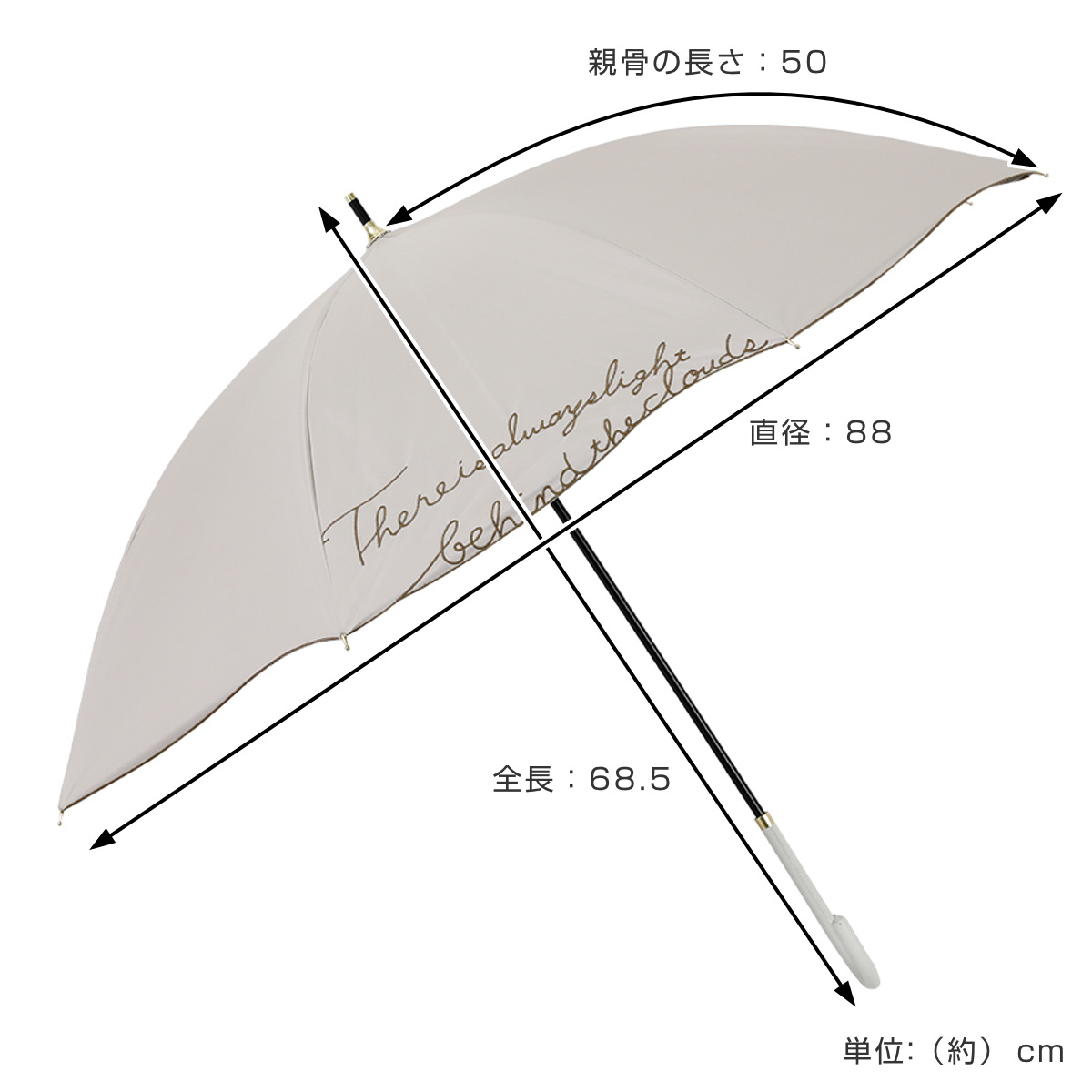晴雨兼用傘 長傘 LINEDROPS ロゴ刺繍 50cm 手開き式 （ 傘 レディース