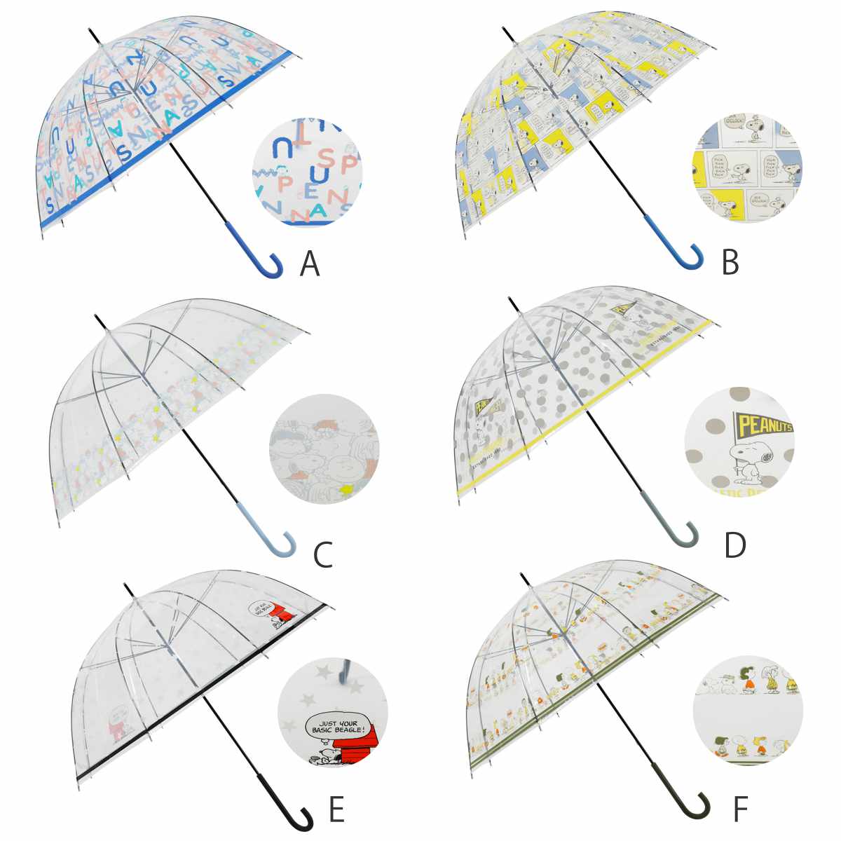 長傘 雨傘 ピーナッツ クリアアンブレラ スヌーピー 59cm （ SNOOPY 傘 