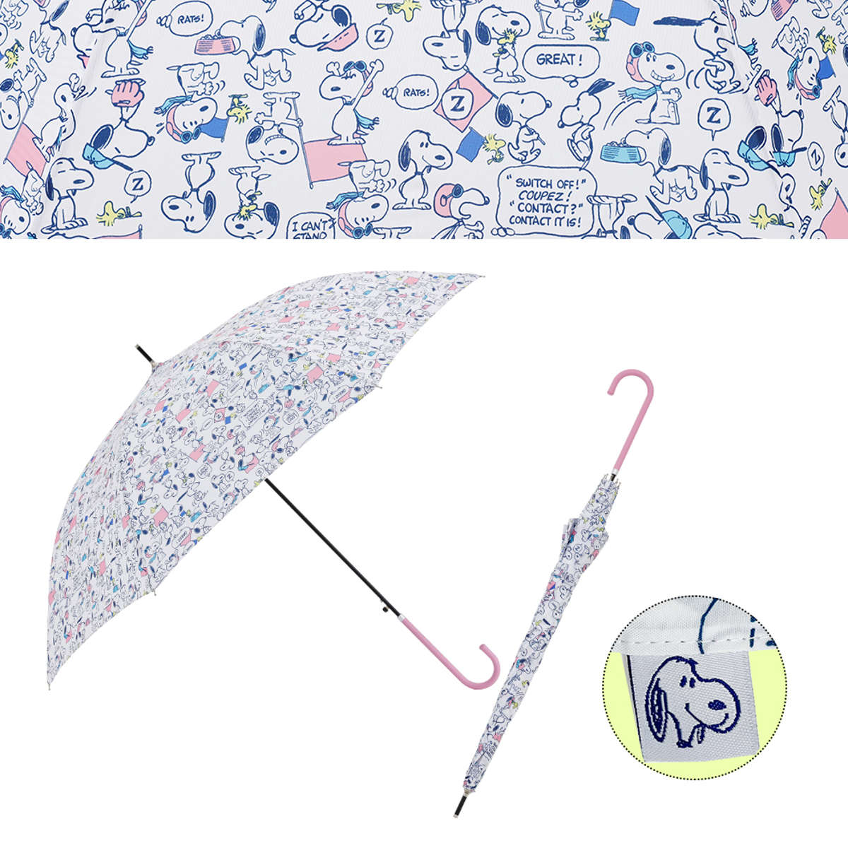 長傘 雨晴兼用 ピーナッツ スヌーピー 60cm ジャンプ式 （ SNOOPY 傘