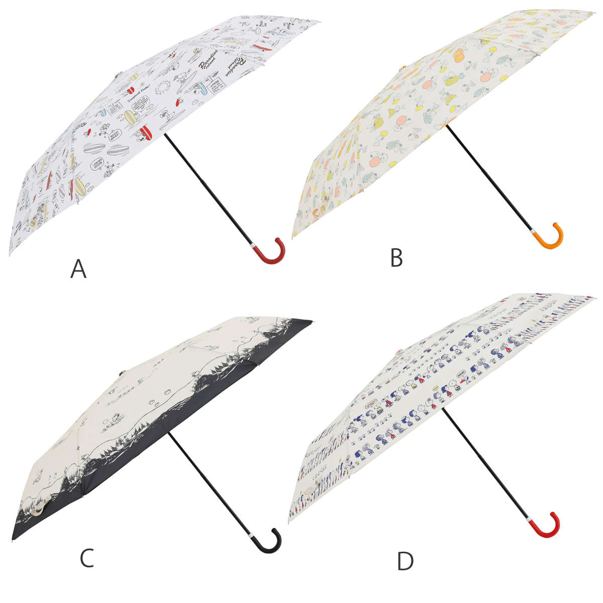 折りたたみ傘 雨晴兼用 ピーナッツ スヌーピー 55cm 手開き式