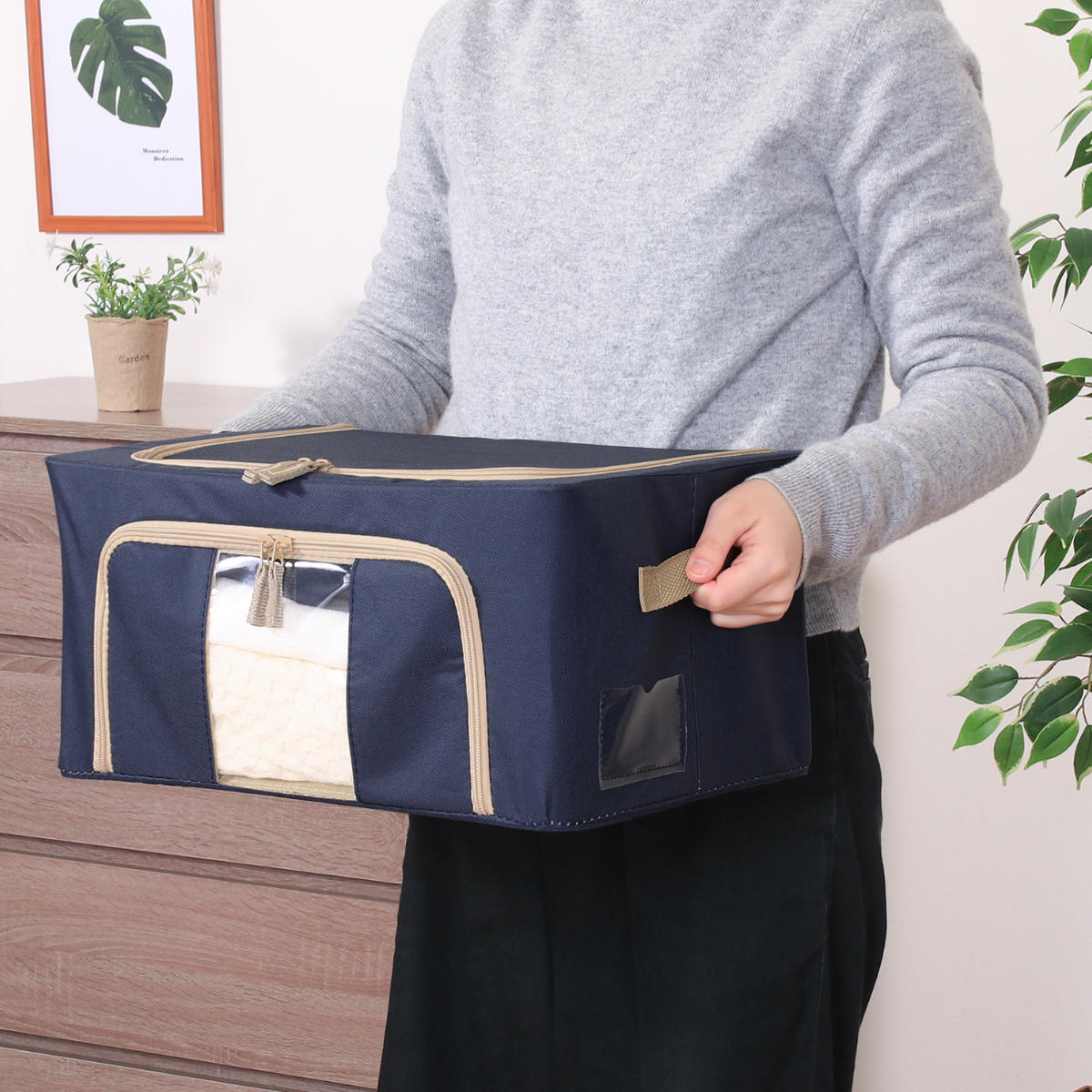 不二貿易（Fuji Boeki） 収納ボックス 22L 窓付き 積み重ね収納