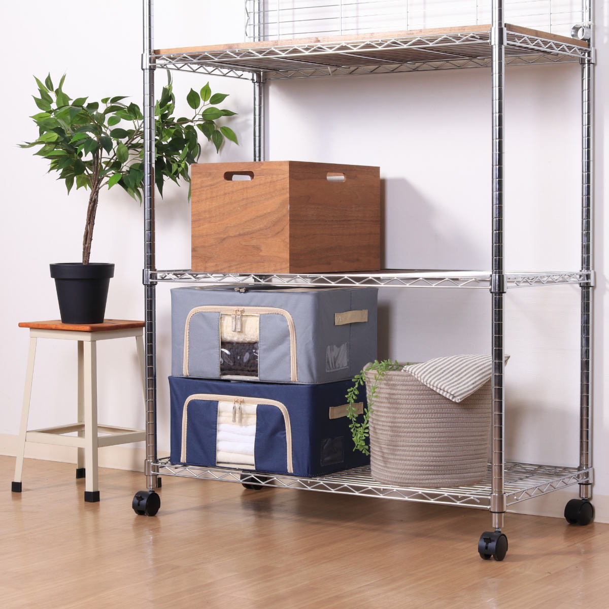 不二貿易（Fuji Boeki） 収納ボックス 22L 窓付き 積み重ね収納