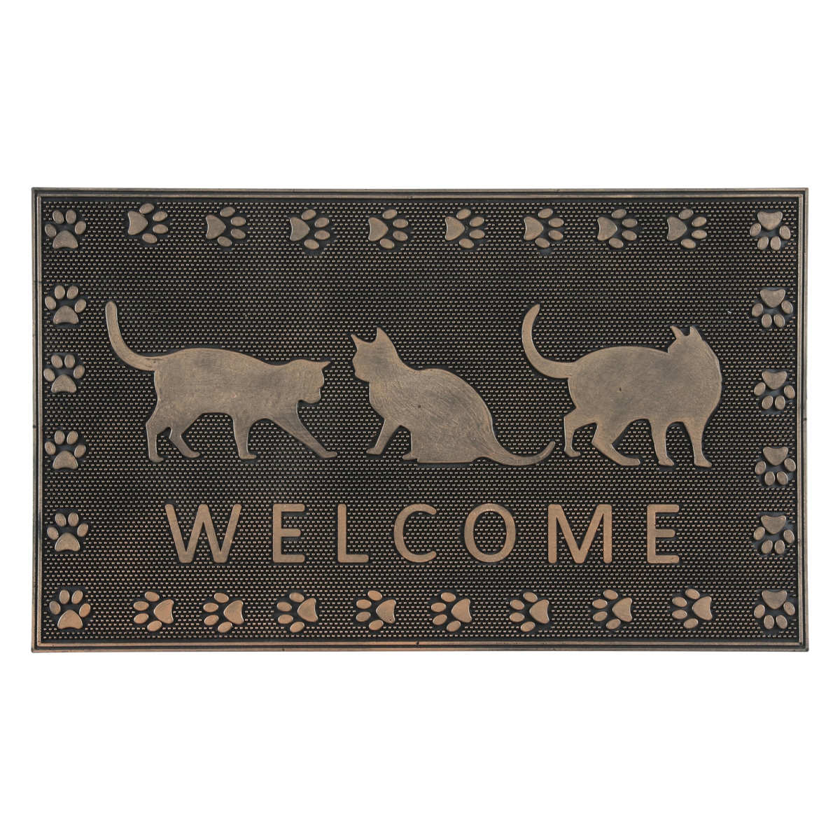 不二貿易（Fuji Boeki） 玄関マット 屋外 ラバーマット 猫 45×75 （ 泥