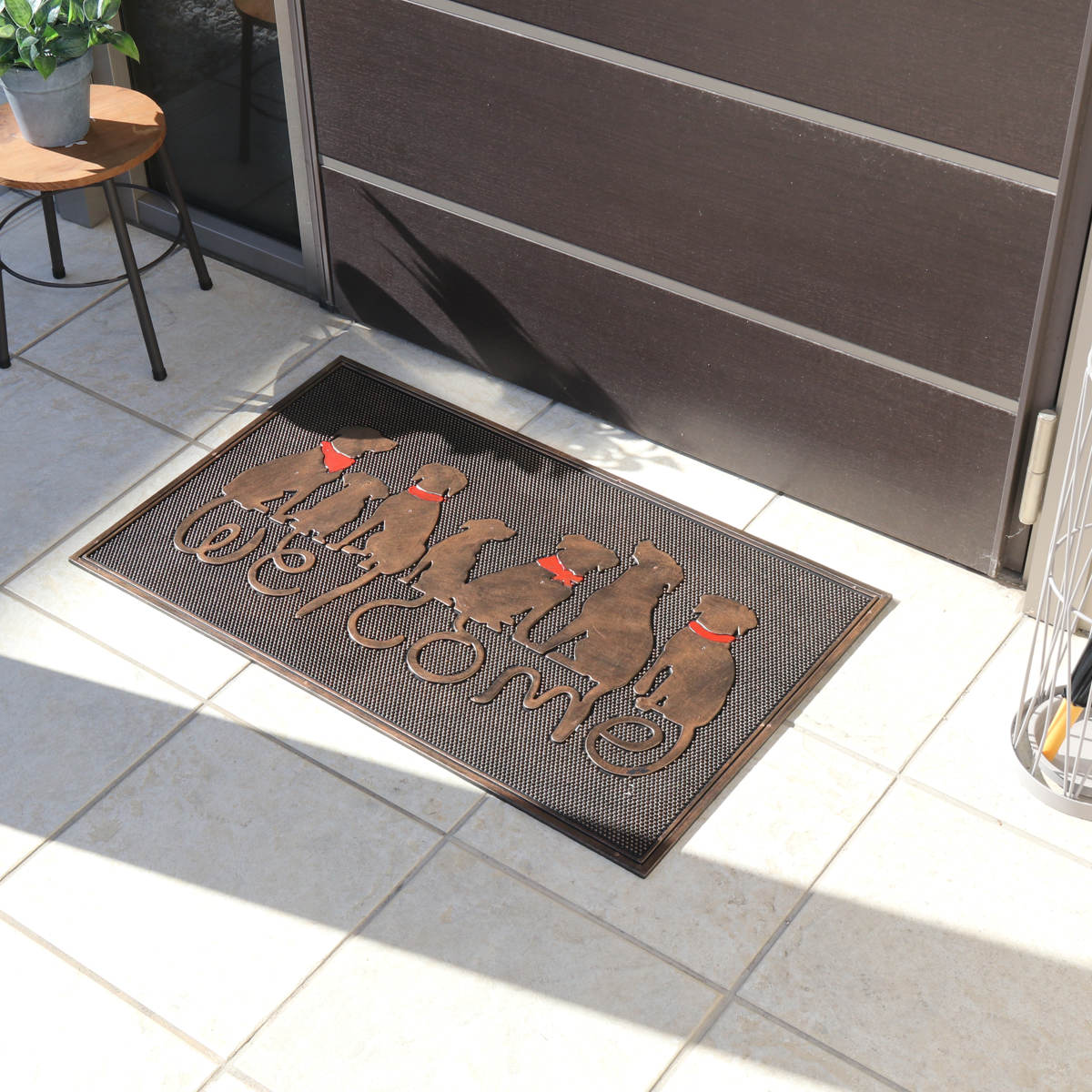 不二貿易（Fuji Boeki） 玄関マット 屋外 ラバーマット 犬 45×75 （ 泥