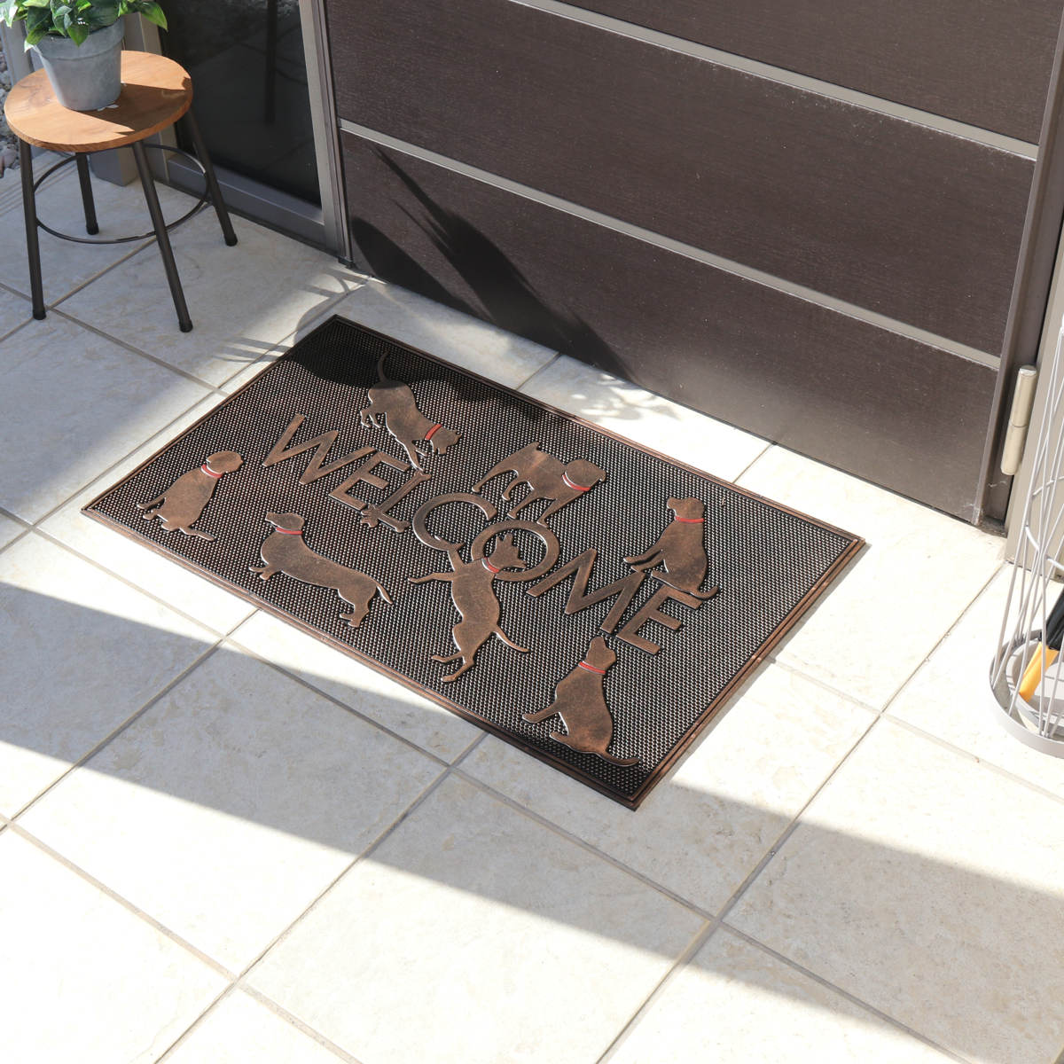 不二貿易（Fuji Boeki） 玄関マット 屋外 ラバーマット 犬 45×75 （ 泥