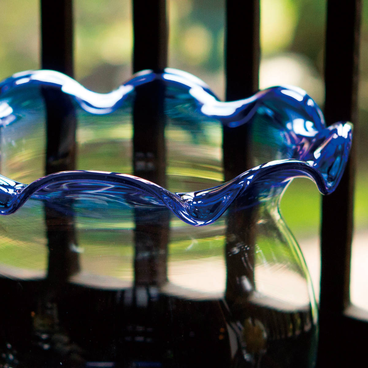 廣田硝子 金魚鉢 青 ガラス （ 水槽 ガラス水槽 ガラス製金魚鉢 鑑賞用