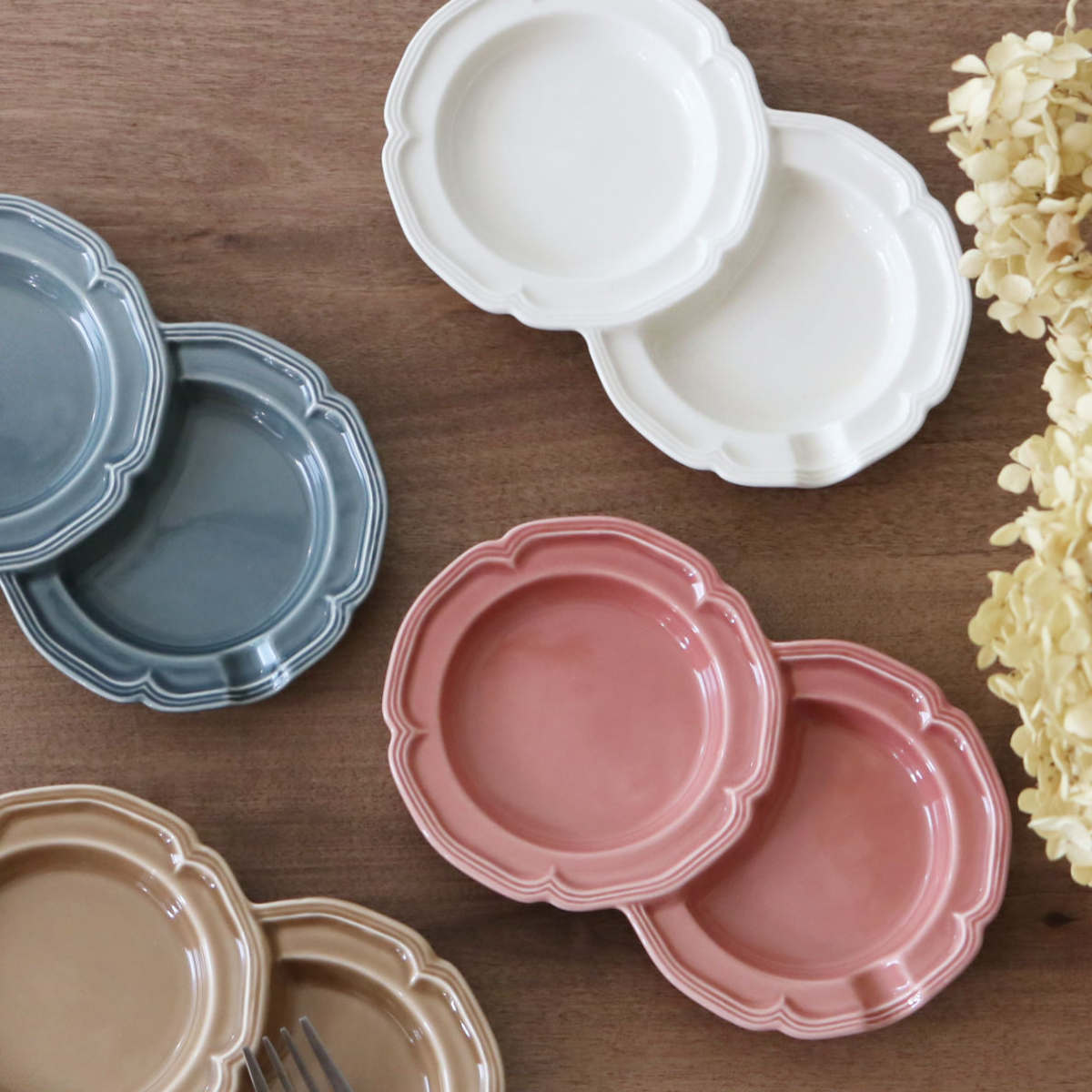 プレート ソレイユ ダブル 皿 （ お皿 おしゃれ 磁 瀬戸焼 電子レンジ