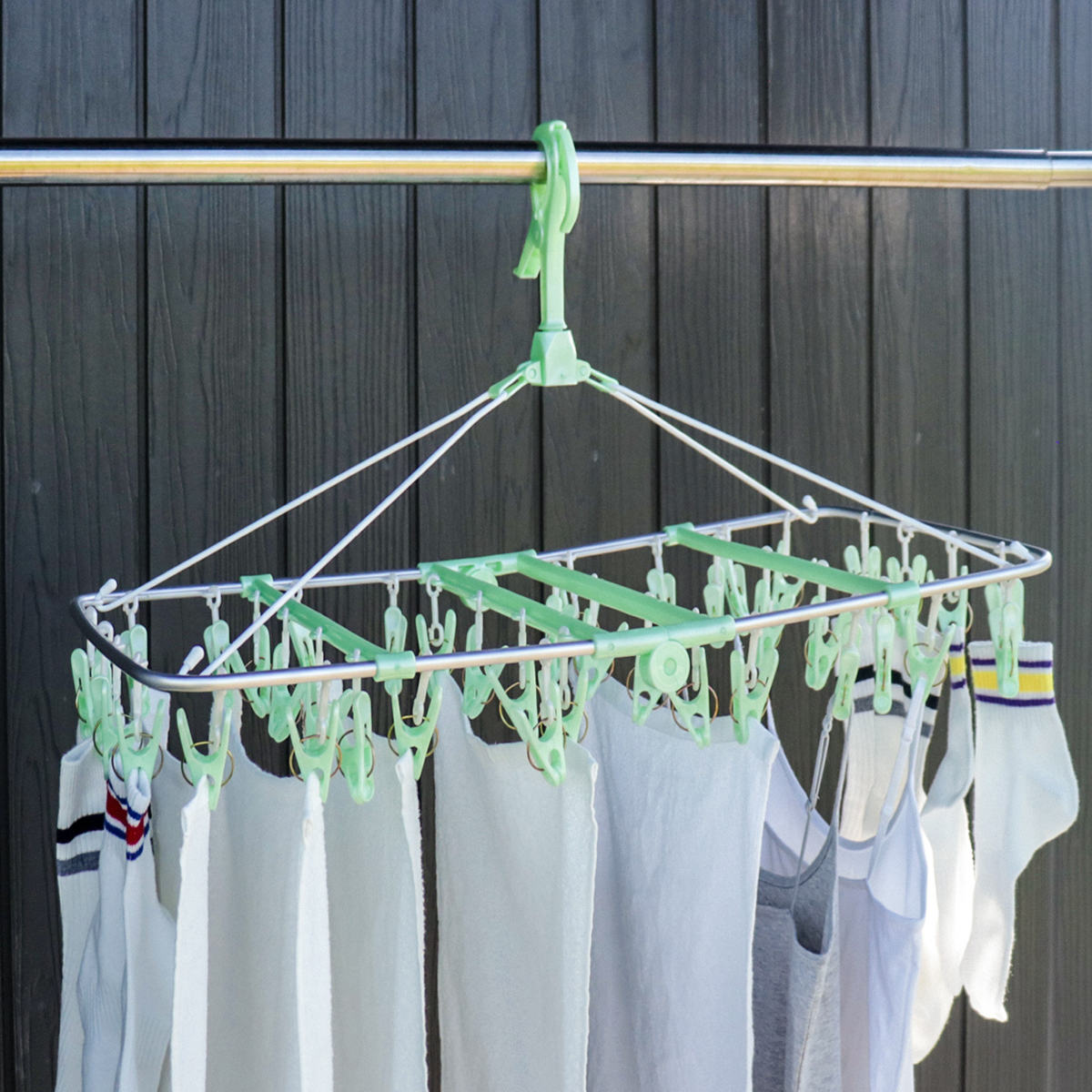 オーエ（OHE） 洗濯ハンガー アルモア スマート角ハンガー ピンチ40個