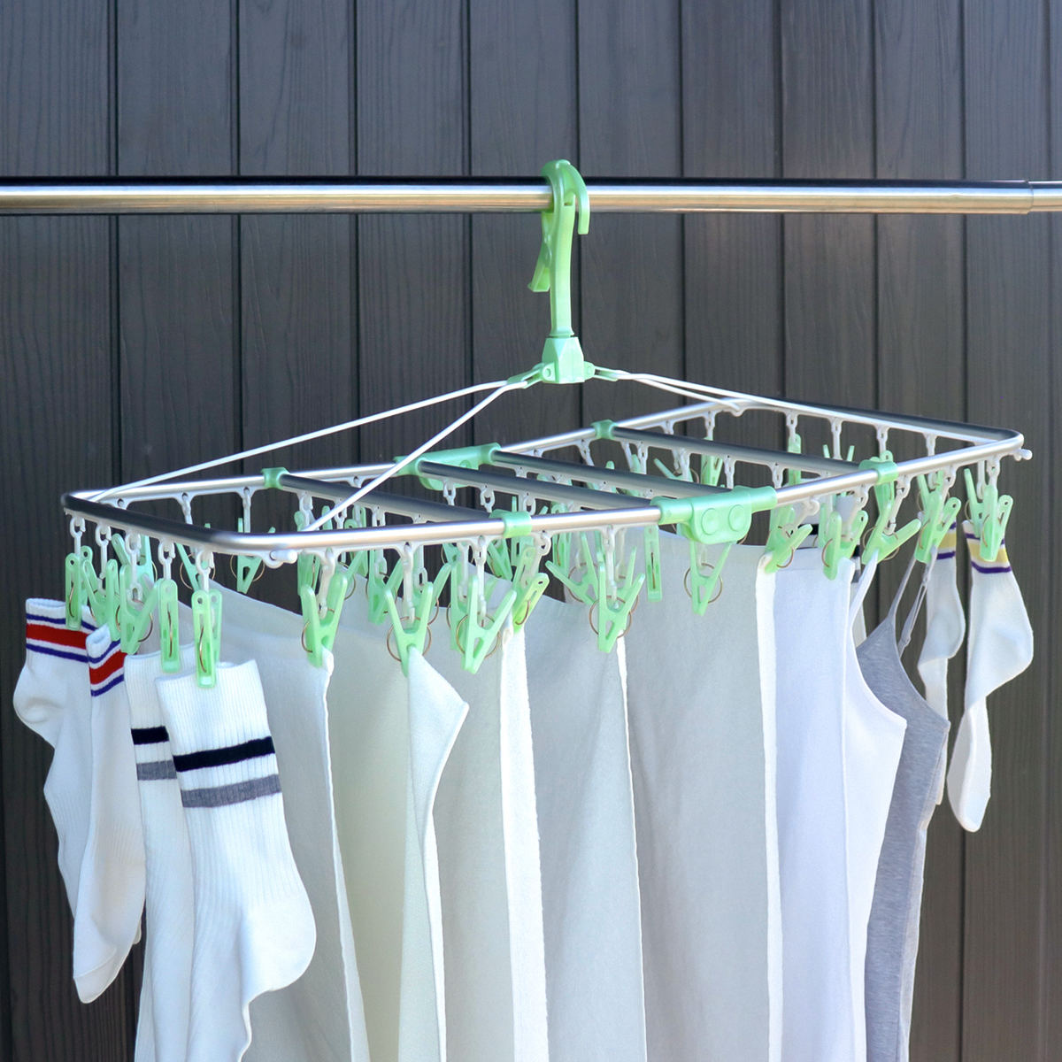 オーエ（OHE） 洗濯ハンガー スーパージャンボ角ハンガー ピンチ50個付
