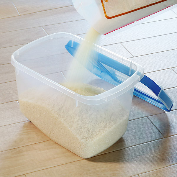 【極美品】Tupperware 米びつ ストッカー&キャスター付き 米びつ 5kg用 キャスター付き スライド米びつ （ 米櫃 こめびつ ライス