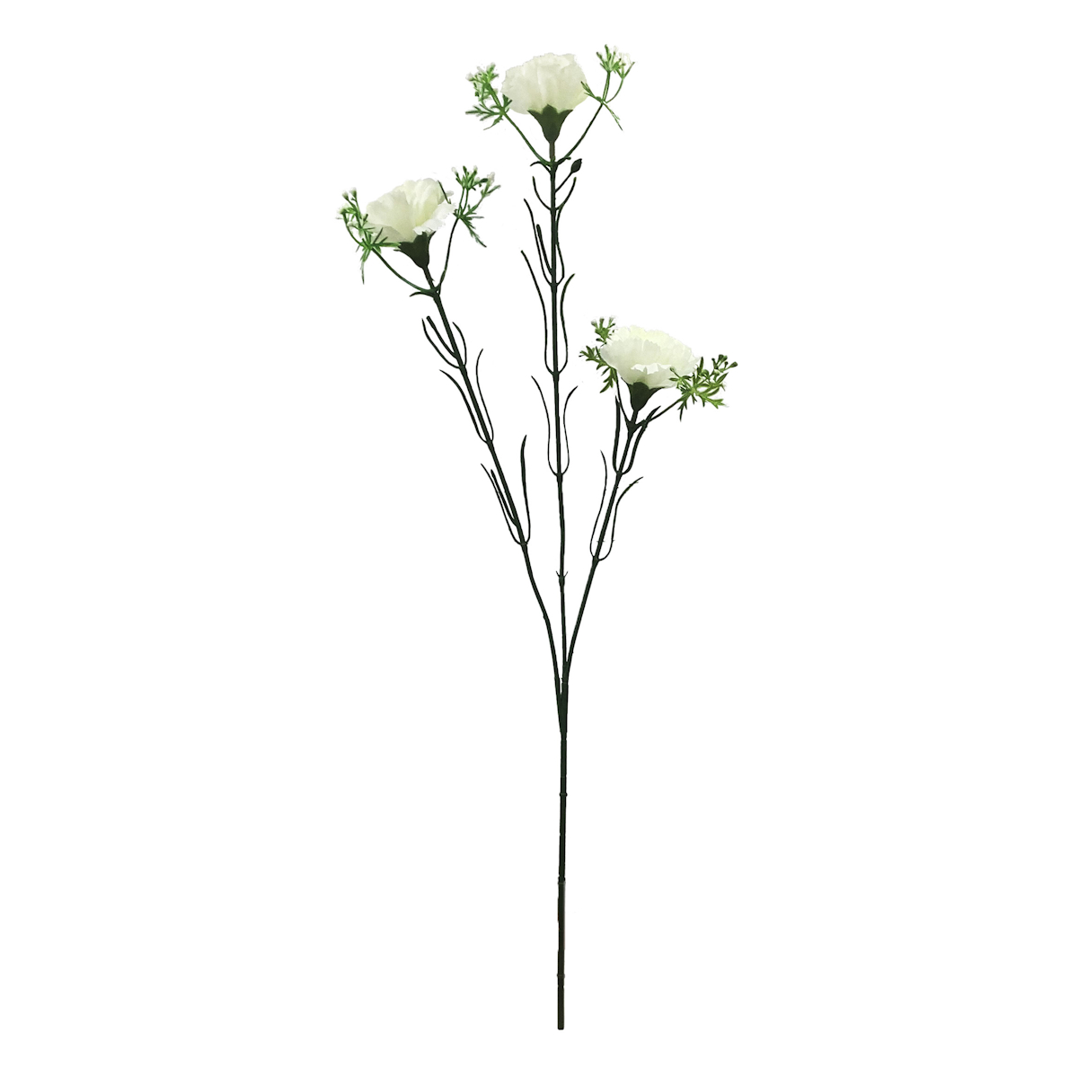 ホワイト白カーネーション花首(茎なし)造花 アーティフィシャルフラワーフェイク 造花 カーネーションスプレー ホワイト ラベンダー ピンク （ 仏花