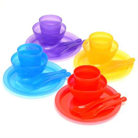 アサヒ興洋 食器セット カラフルセット アウトドア用 4人用