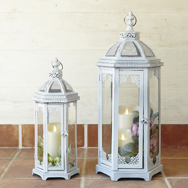 カメヤマキャンドル ランタン アンティークホワイトランタンL