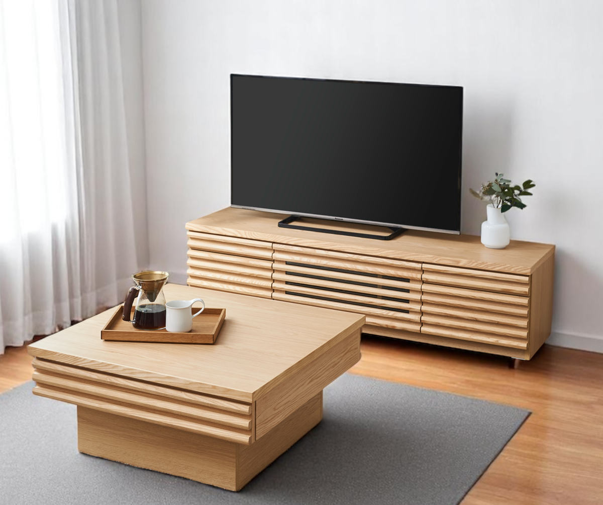 ✨木製テレビ台✨　美品 大阪市近郊配送無料✨ テレビ台 幅160cm ローボード 70型対応 天然木 完成品 （ TV台 テレビ