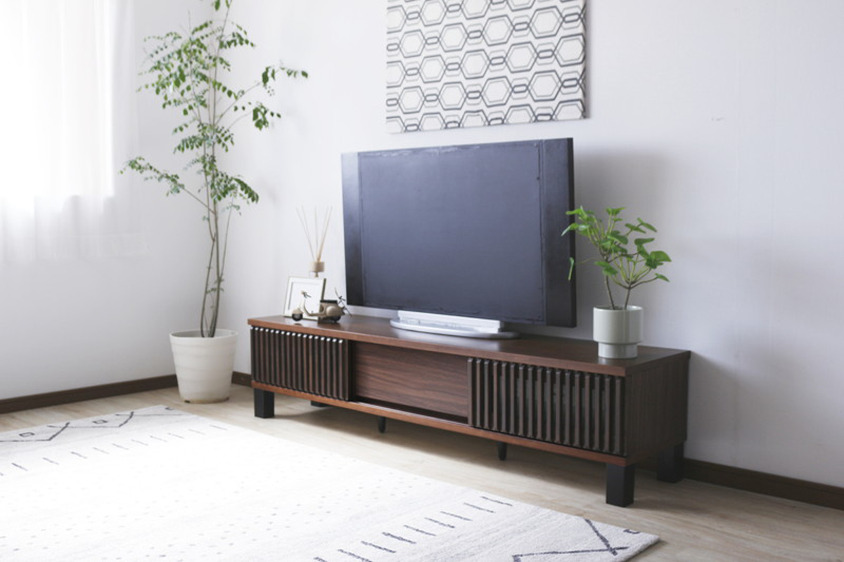 テレビ台 幅150cm 引き戸 60型対応 フルスライドレール 完成品