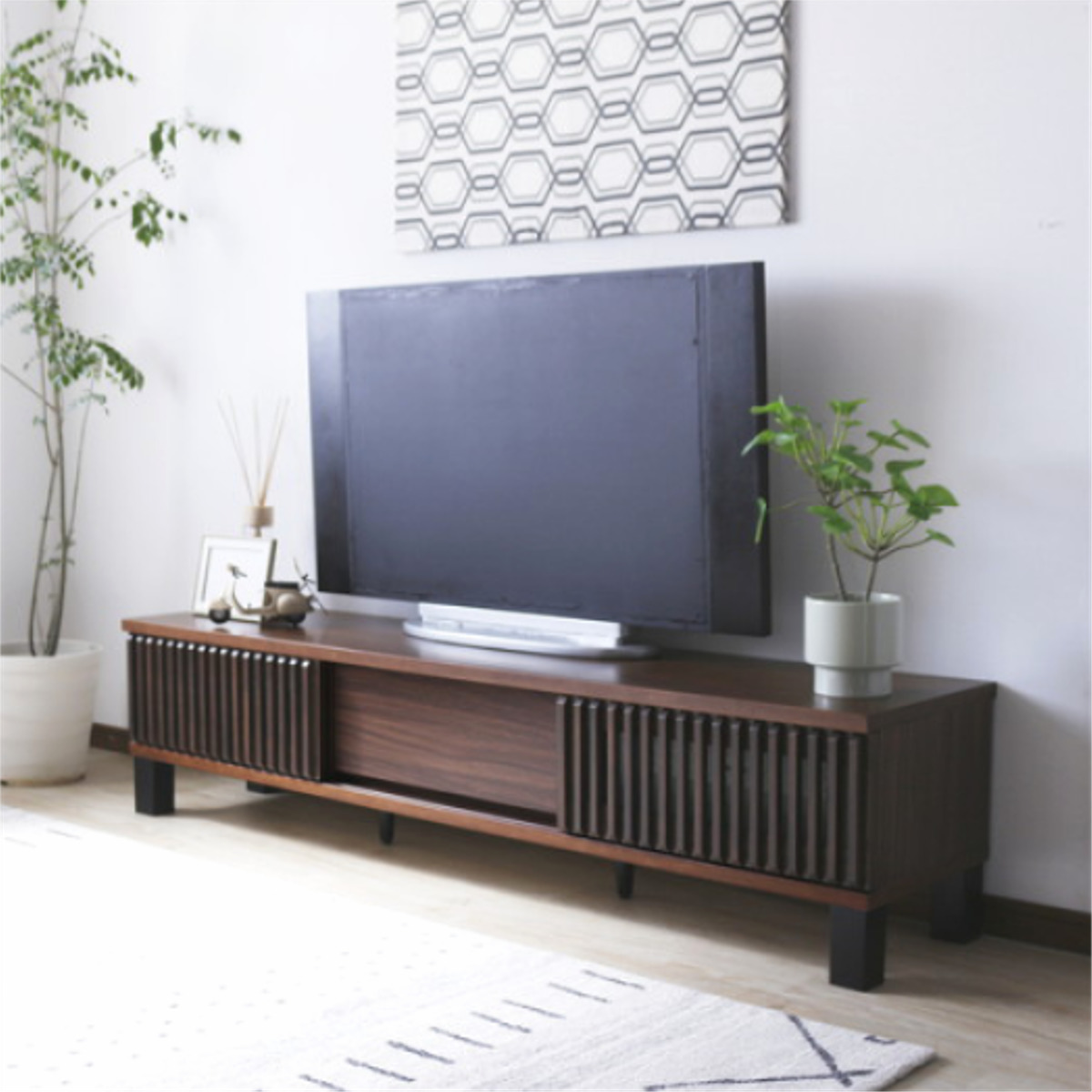 テレビ台 幅170cm 引き戸 70型対応 フルスライドレール 完成品