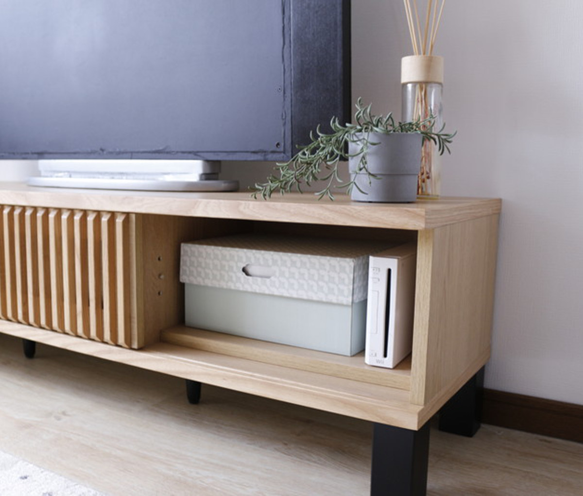 テレビ台 幅170cm 引き戸 70型対応 フルスライドレール 完成品